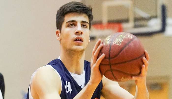 Maccabi Tel Aviv forward Deni Avdija of Israel takes part in drills at the All Star-Borders Global Camp at Queens University.